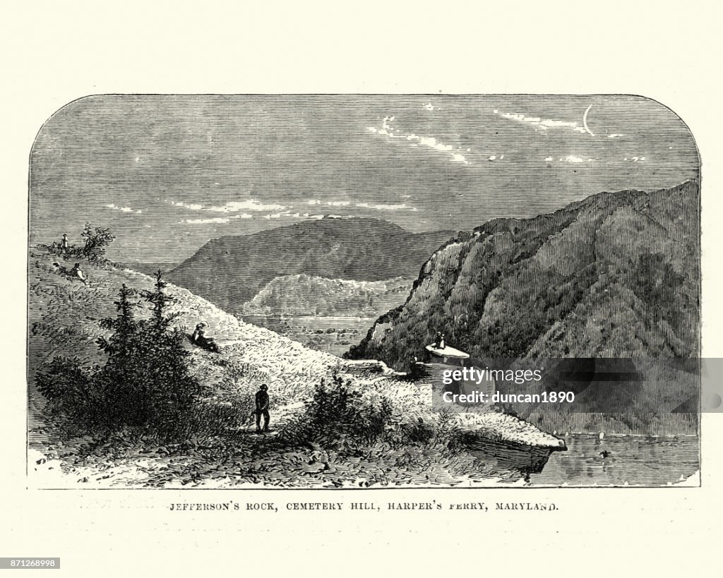 Jefferson's Rock, Cemetery Hill, Harper's Ferry, Maryland, 19th Century