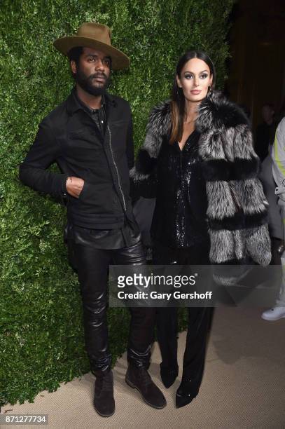 Musician Gary Clark Jr. And model Nicole Trunfio attend the 14th Annual CFDA/Vogue Fashion Fund Awards at Weylin B. Seymour's on November 6, 2017 in...