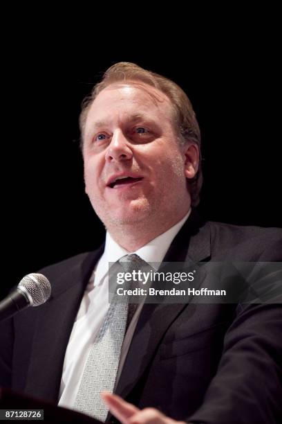 Former Major League Baseball pitcher Curt Schilling is inducted, along with his wife Shonda, into the ALS Association's Hall of Fame during its 2009...