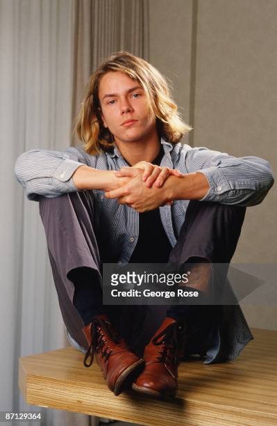 Actor River Phoenix, star of "Stand By Me," poses during a 1988 Los Angeles, California, photo portrait session. Phoenix, a rising young film star,...