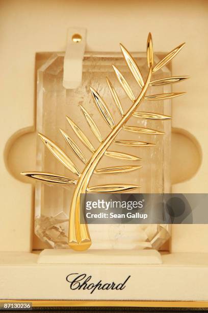 The Palme d'Or is displayed prior to the start of the 62nd Cannes Film Festival on May 12, 2009 in Cannes, France.