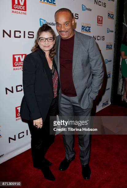 Laura San Giacomo and Rocky Carroll attend TV Guide Magazine's and CBS's celebration of Mark Harmon and 15 seasons of NCIS at Sportsmen's Lodge Event...