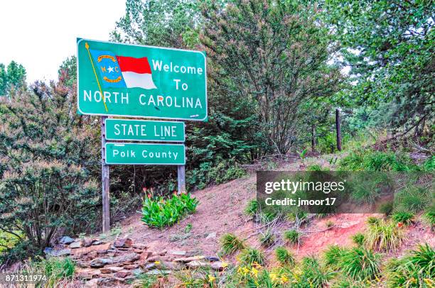 welcome to north carolina - north carolina welcome sign stock pictures, royalty-free photos & images