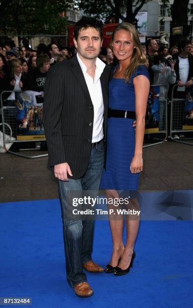 Tom Chambers and wife Clare Harding arrive for the World Premiere of 'Night at the Museum 2' at Empire Leicester Square on May 12, 2009 in London,...