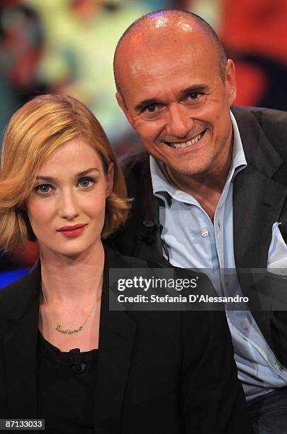 Eva Riccobono and Alfonso Signorini attend the Chiambretti Night TV Show on May 12, 2009 in Milan, Italy.