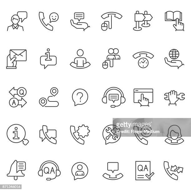 support icon set - customer support icon stock illustrations