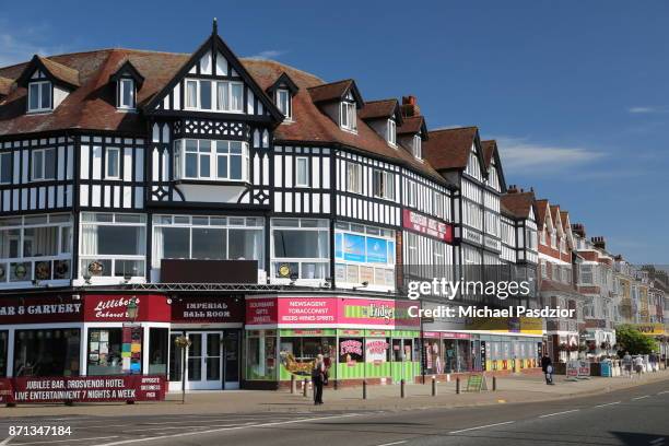 timbered building - skegness stock-fotos und bilder