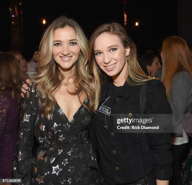 Sarah Darling and Olivia Lane attend the 2017 CMT Next Women Of Country Celebration at City Winery Nashville on November 7, 2017 in Nashville,...