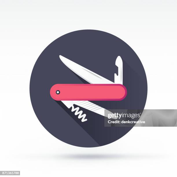 army knife - survival kit stock illustrations