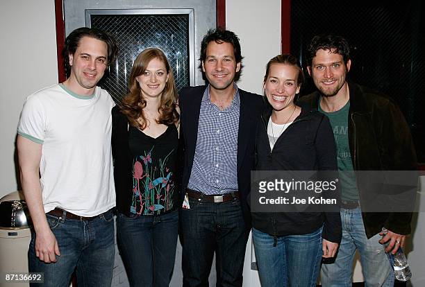 Actors Thomas Sadoski ,Marin Ireland, Paul Rudd, Piper Perabo, and Steven Pasquale attend a talkback with the Broadway cast of "Reasons To Be Pretty"...