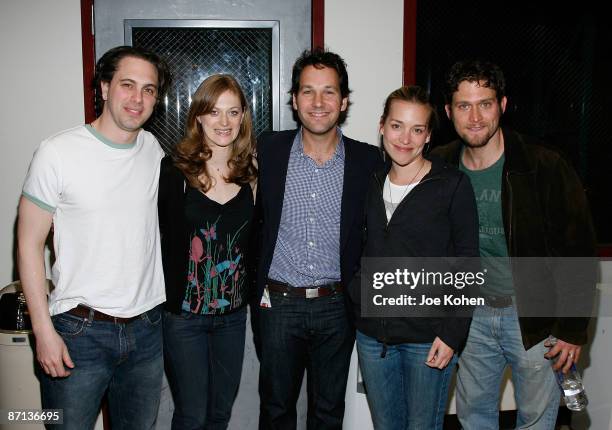 Actors Thomas Sadoski ,Marin Ireland, Paul Rudd, Piper Perabo, and Steven Pasquale attend a talkback with the Broadway cast of "Reasons To Be Pretty"...