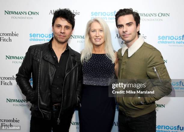 Adam Zindani and Kelly Jones of The Stereophonics with Clea Newman at the SeriousFun London Gala 2017 at The Roundhouse on November 7, 2017 in...