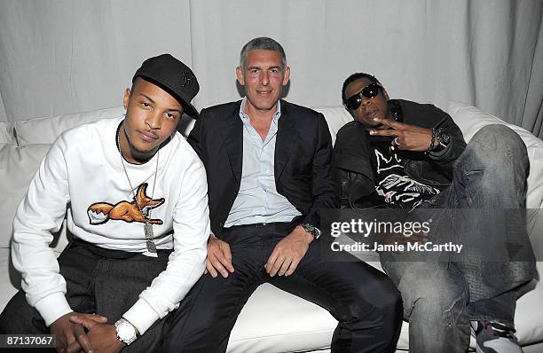 Warner Music Group Chairman/CEO, Lyor Cohen and Jay-Z attend the Audi's TDI Clean Diesel Technology dinner at the Audi Forum on May 12, 2009 in New...