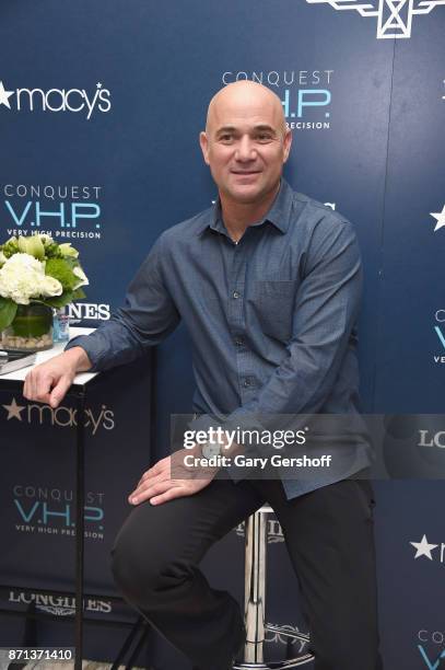 Andre Agassi attends the launch of Longines Master Collection Watch at Macy's Herald Square on November 7, 2017 in New York City.