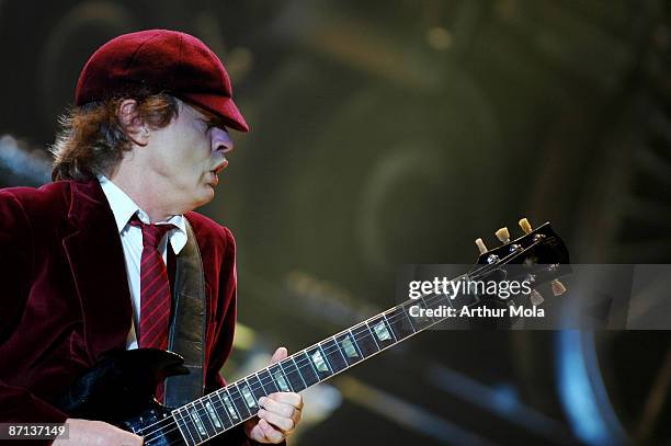 Angus Young of AC/DC performs live in concert during their "Black Ice" Tour at the Rogers Centre on November 7, 2008 in Toronto, Canada.