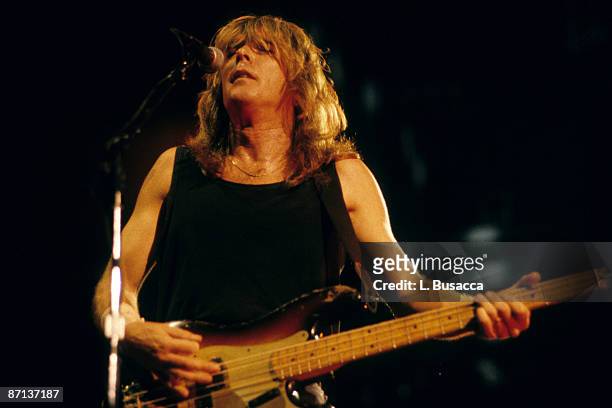 English musician Cliff Williams, of the group AC/DC, performs at the Nassau Coliseum, Uniondale, New York, September 20, 1986.