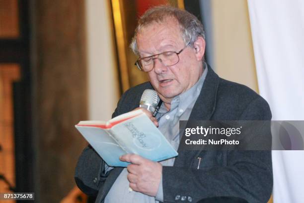 Polish historian, essayist, former dissident, public intellectual, and editor-in-chief of the Polish newspaper Gazeta Wyborcza Adam Michnik is seen...