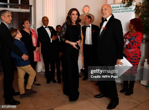 Catherine, Duchess of Cambridge speaks to Peter Fonagy at the 2017 Gala Dinner for The Anna Freud National Centre for Children and Families at...