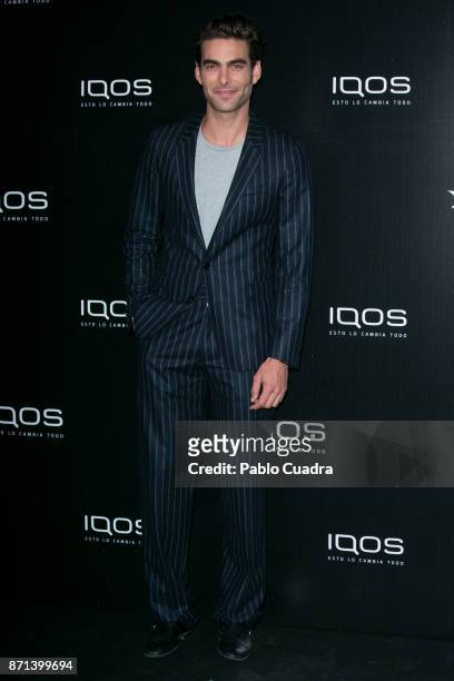 Spanish model Jon Kortajarena attends the 'IQOS' presentation at the Nubel restaurant on November 7, 2017 in Madrid, Spain.