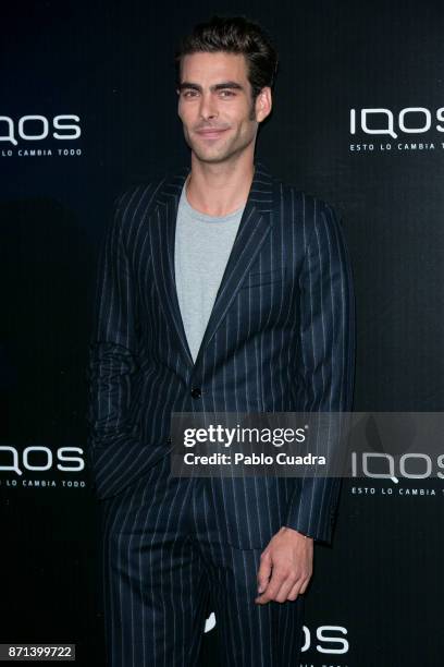 Spanish model Jon Kortajarena attends the 'IQOS' presentation at the Nubel restaurant on November 7, 2017 in Madrid, Spain.