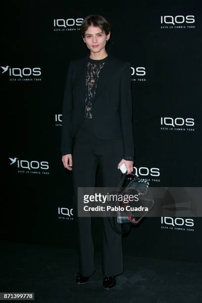 Spanish actress Alba Galocha attends the 'IQOS' presentation at the Nubel restaurant on November 7, 2017 in Madrid, Spain.