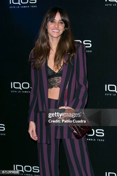 Spanish actress Macarena Garcia attends the 'IQOS' presentation at the Nubel restaurant on November 7, 2017 in Madrid, Spain.