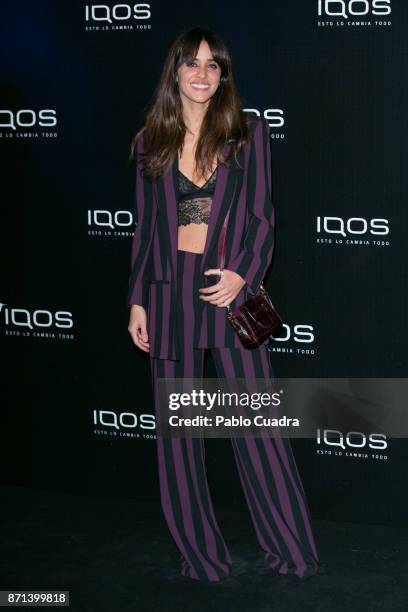 Spanish actress Macarena Garcia attends the 'IQOS' presentation at the Nubel restaurant on November 7, 2017 in Madrid, Spain.