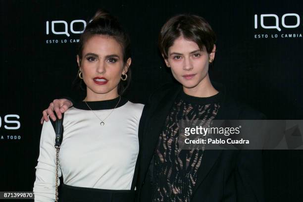 Spanish actresses Veronica Echegui and Alba Galocha attend the 'IQOS' presentation at the Nubel restaurant on November 7, 2017 in Madrid, Spain.