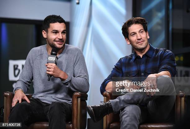 Christopher Abbott and Jon Bernthal attend the Build Series to discuss the new film 'Sweet Virginia' at Build Studio on November 7, 2017 in New York...