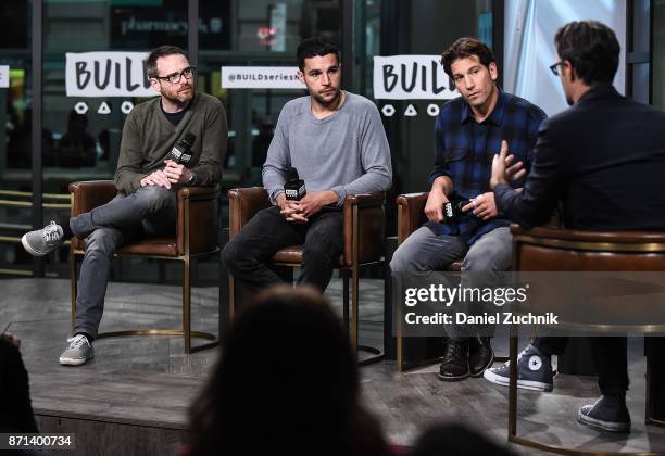 Jamie M. Dagg, Christopher Abbott and Jon Bernthal attend the Build Series to discuss the new film 'Sweet Virginia' at Build Studio on November 7,...