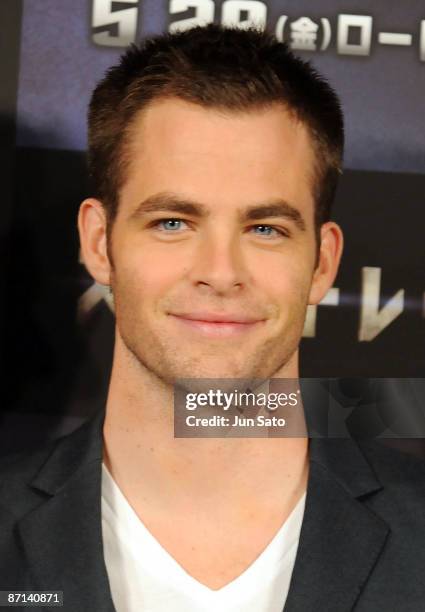 Actor Chris Pine attends the 'Star Trek' press conference at Grand Hyatt Tokyo on May 13, 2009 in Tokyo, Japan. The film will open on May 29 in Japan.