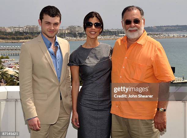 Actor Alden Ehrenreich, actress Maribel Verdu and writer/director Francis Ford Coppola attend the Tetro Photocall at the Palais des Festivals during...