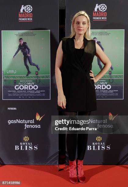 Actress Carolina Bang attends the 'Algo muy gordo' premiere at Callao cinema on November 7, 2017 in Madrid, Spain.