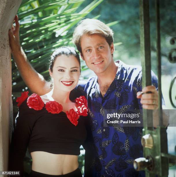 Fran Drescher, pictured here with ex-husband Peter Marc Jacobsen at their Studio City home on June 15, 1990 in Studio City, California "n"n