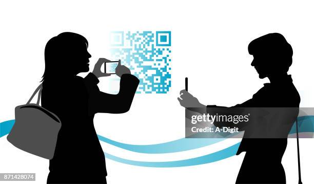 ilustraciones, imágenes clip art, dibujos animados e iconos de stock de rápida respuesta amigo - qr