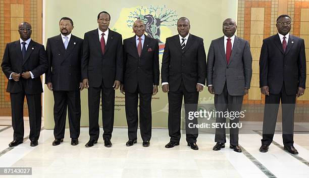 Senegalese finance minister Abdoulaye Diop, President of the African Union commission Jean Ping, Burkina Faso's President Blaise Compaore, Senegalese...