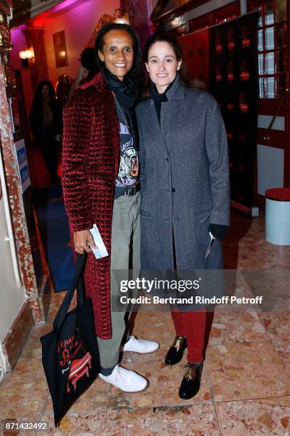 Karine Silla and Marie Gillain attend "Depardieu Chante Barbara" at Le Cirque d'Hiver on November 7, 2017 in Paris, France.