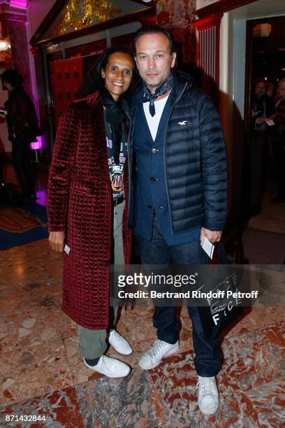 Karine Silla and Vincent Perez attend "Depardieu Chante Barbara" at Le Cirque d'Hiver on November 7, 2017 in Paris, France.