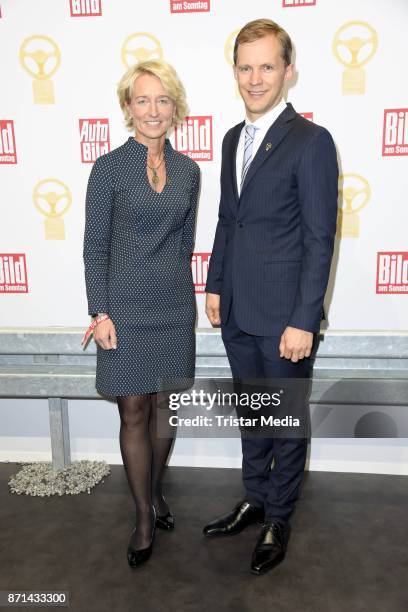 Isolde Holderied and Mattias Ekstroem attend the 'Das Goldene Lenkrad' Award at Axel Springer Haus on November 7, 2017 in Berlin, Germany.