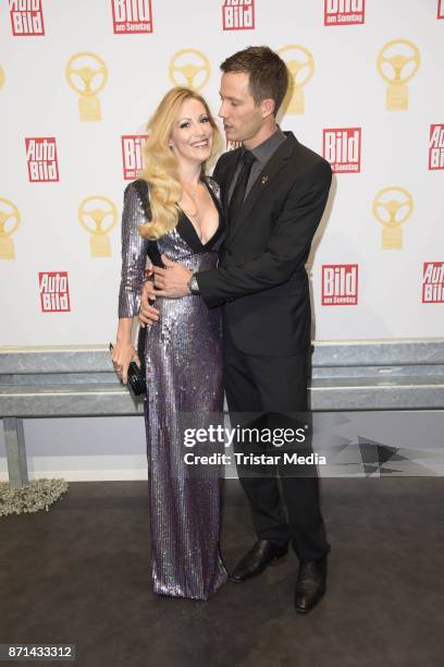 Andrea Kaiser and her husband Sebastien Ogier attend the 'Das Goldene Lenkrad' Award at Axel Springer Haus on November 7, 2017 in Berlin, Germany.