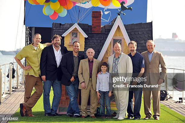 Director Pete Docter, director Bob Peterson, producer Jonas Rivera, singer and actor Charles Aznavour, actor Tom Trouffier, Executive Producer John...