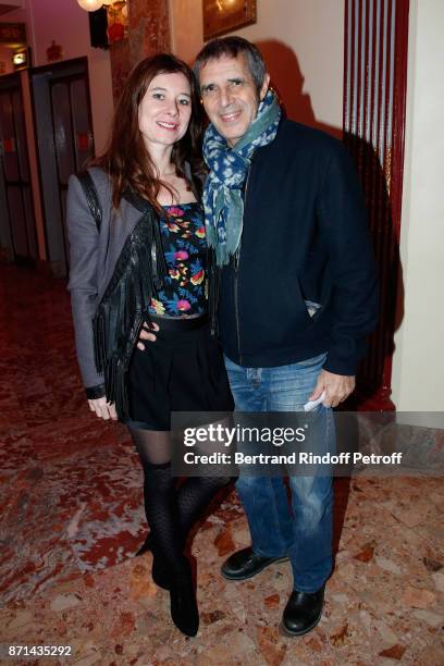 Julien Clerc and his wife Helene Gremillon attend "Depardieu Chante Barbara" at Le Cirque d'Hiver on November 7, 2017 in Paris, France.