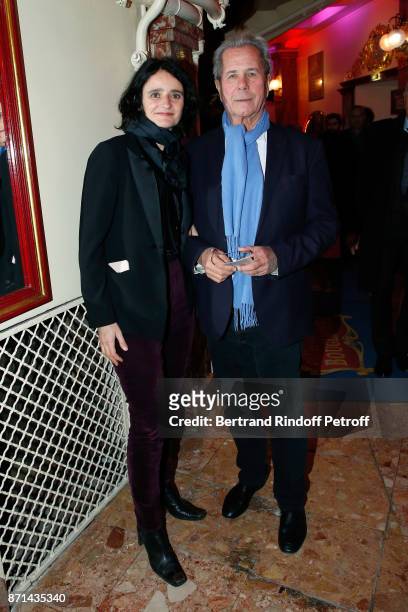 Jean-Louis Debre and his companion Valerie Bochenek attend "Depardieu Chante Barbara" at Le Cirque d'Hiver on November 7, 2017 in Paris, France.