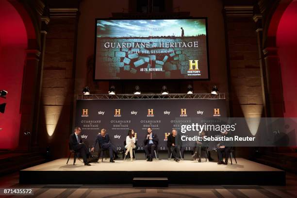 Markus Hilgert director of the museum of the ancient near east, actor Hannes Jaenicke, host Vivian Perkovic, director Emanuel Rotstein, actors...