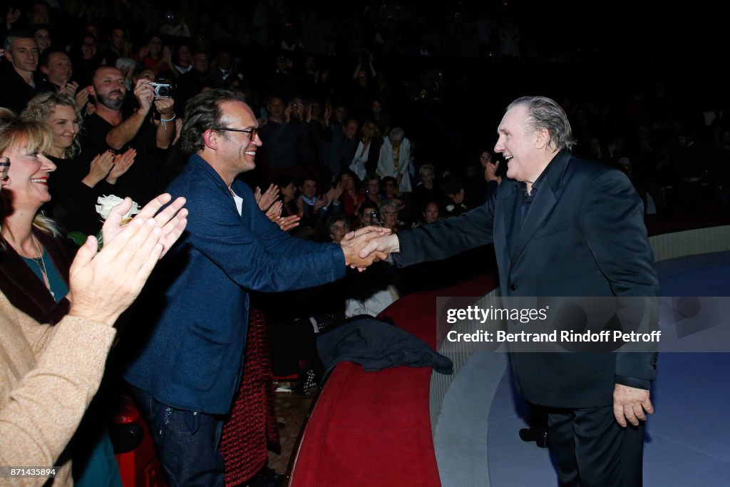 Celebrities At "Depardieu Chante Barbara" At "Le Cirque D'Hiver"