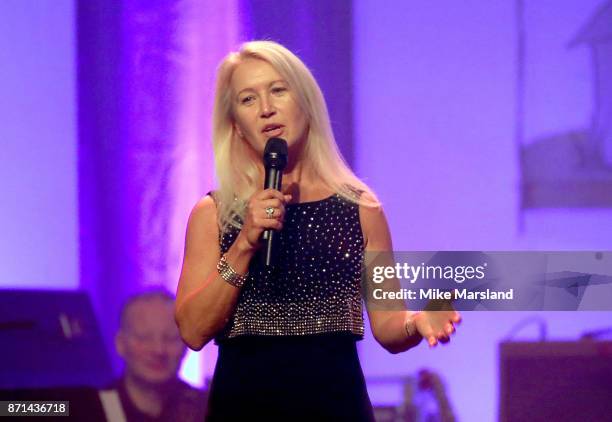 Clea Newman on stage at the SeriousFun London Gala 2017 at The Roundhouse on November 7, 2017 in London, England.