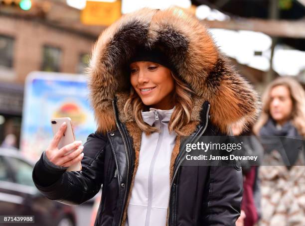 Jennifer Lopez seen on location for 'Second Act' in Woodside on November 7, 2017 in New York City.