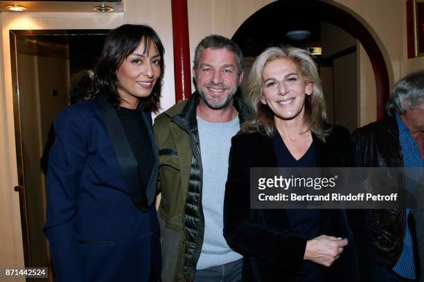 Journalist Leila Kaddour, CEO of Courreges Jacques Bungert and Anne Fulda attend "Depardieu Chante Barbara" at Le Cirque d'Hiver on November 6, 2017...