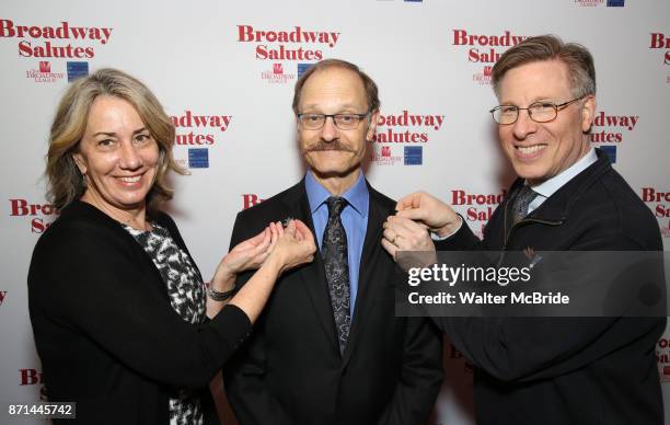 Laura Penn, David Hyde Pierce and Ira Mont attend The Broadway League and the Coalition of Broadway Unions and Guilds presents the 9th Annual...