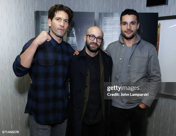 Antonio Campos, Jon Berenthal and Christopher Abbott attend "Sweet Virginia" New York premiere at IFC Center on November 7, 2017 in New York City.